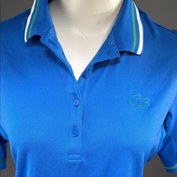 Lacoste Women's Blue Button Down Shirt (rack6) - Picture 5 of 8